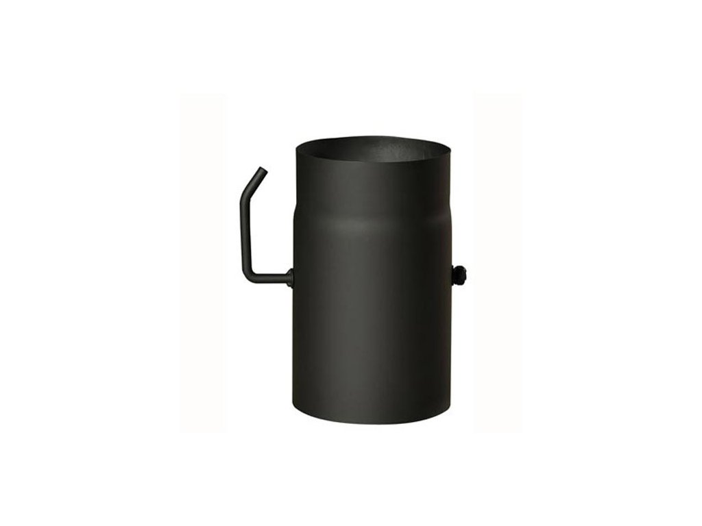 Füstcső pillangó szeleppel 130 mm/250, 1,5 mm fal vastagságú, fekete