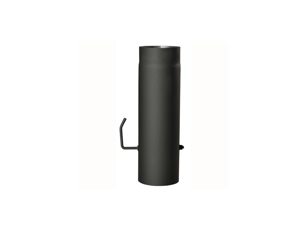 Füstcső pillangó szeleppel 130 mm/500, 1,5 mm fal vastagságú, fekete