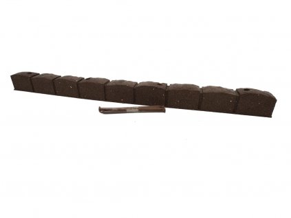 Kerti szegély római köves terrakotta 120 cm, gumi (szegekkel együtt)