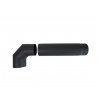 Vastag falú füstcső nyílással 150 mm/50 cm, 2 mm, fekete