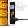 Automatikus digitális keltető YZ24S keltetővel és higrométerrel, valamint integrált tojásvilágítással.